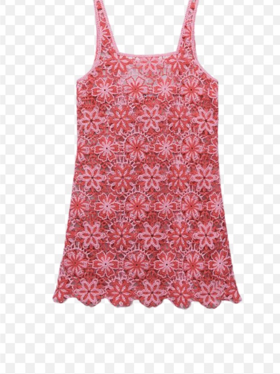 Zara Dresses & Skirts - Zara Pink Floral Lace Tank Dress